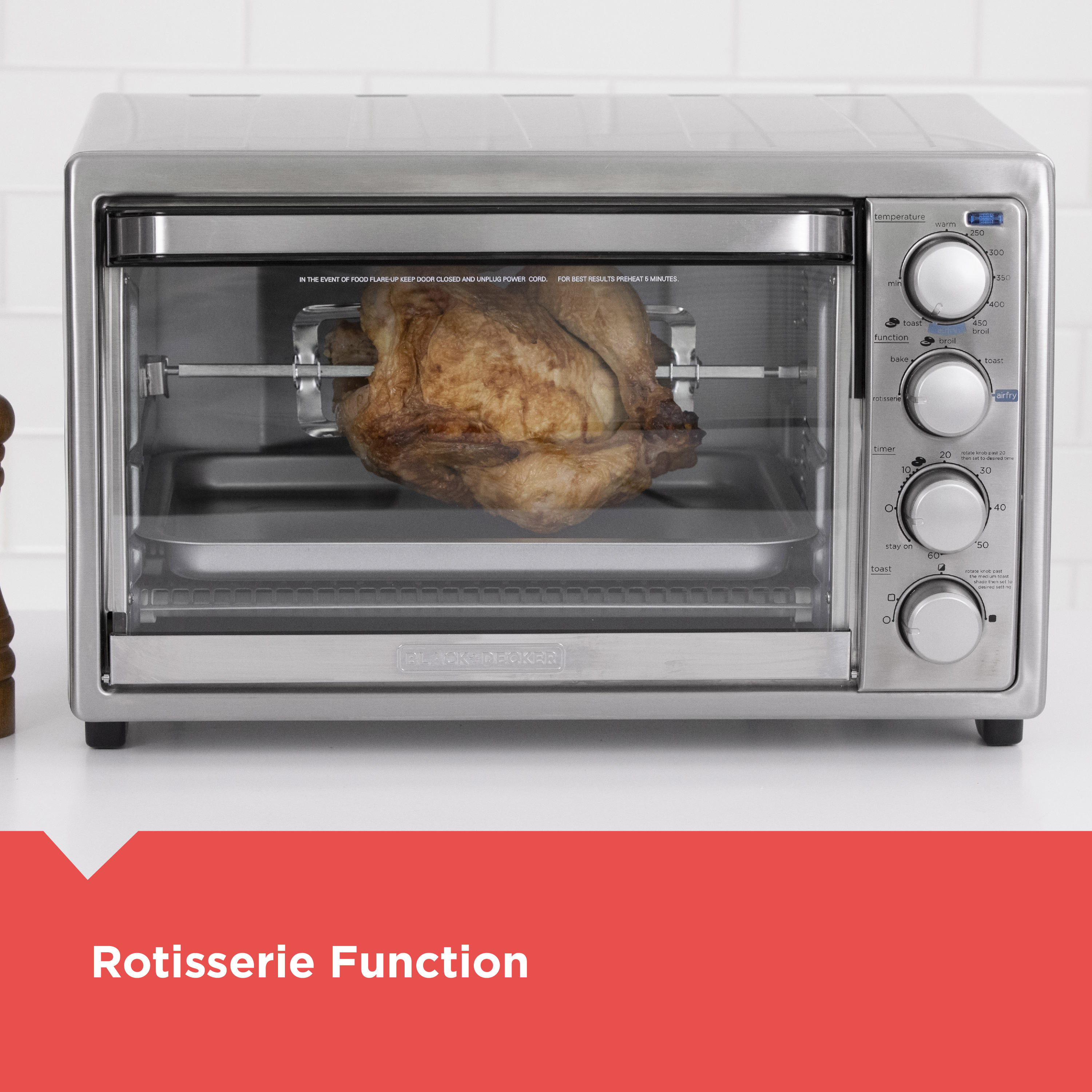 Black and decker air fryer outlet toaster oven with rotisserie